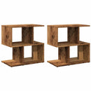 sengeskabe 2 stk. 50x30x51,5 cm konstrueret træ antikt træ