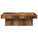 sofabord 90x90x28 cm konstrueret træ antikt træ