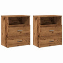 sengeborde 2 stk. 50x32x60 cm konstrueret træ gammelt trælook