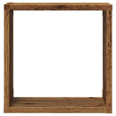 væghylder 2 stk. 30x15x30 cm kubeformet antikt trælook