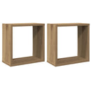 væghylder 2 stk. 30x15x30 cm kubeformet konstrueret træ kunsteg