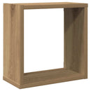 væghylder 2 stk. 30x15x30 cm kubeformet konstrueret træ kunsteg