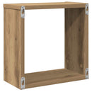 væghylder 2 stk. 30x15x30 cm kubeformet konstrueret træ kunsteg