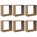 væghylder 6 stk. 30x15x30 cm kubeformet konstrueret træ kunsteg