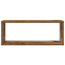 væghylder 4 stk. 60x15x23 cm kubeformet konstrueret træ sort