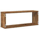 væghylder 4 stk. 60x15x23 cm kubeformet konstrueret træ sort