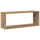 væghylder 4 stk. 60x15x30 cm kubeformet konstrueret træ kunsteg