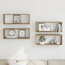 væghylder 4 stk. 60x15x30 cm kubeformet konstrueret træ kunsteg
