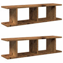 væghængte 2 stk. 75x18x20 cm konstrueret træ antikt træ
