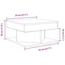 sofabord 55x55x30 cm konstrueret træ antikt træ