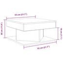 sofabord 55x55x30 cm konstrueret træ kunsteg