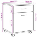 rullebord 45x38x54 cm konstrueret træ kunsteg