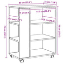 rullebord 60x35x75 cm konstrueret træ kunsteg