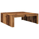 sofabord 100x100x35 cm konstrueret træ antikt eg