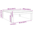 sofabord 100x100x35 cm konstrueret træ antikt eg
