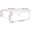 sofabord 100x100x35 cm konstrueret træ kunsteg