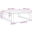 sofabord 100x100x35 cm konstrueret træ kunsteg