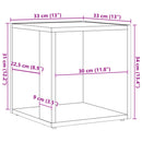 sidebord 33x33x34 cm konstrueret træ antikt eg