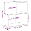 bogskab 60x24x63 cm konstrueret træ kunsteg