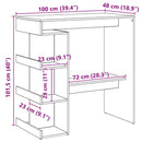 barbord med opbevaringsstativ 100x48x101,5 cm kunsteg