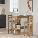 barbord med opbevaringsstativ 100x48x101,5 cm kunsteg