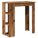 barbord med hylde 102x50x103,5 cm konstrueret træ antikt træ