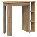 barbord med hylde 102x50x103,5 cm konstrueret træ kunsteg