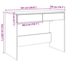 skrivebord 101x50x76,5 cm konstrueret træ antikt trælook