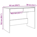 skrivebord 101x50x76,5 cm konstrueret træ kunsteg