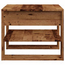 sofabord 55,5x55x45 cm konstrueret træ antikt træ