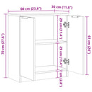 skænk 60x30x70 cm konstrueret træ antikt trælook
