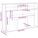 sengegavl m. opbevaring 160x19x103,5 cm konstrueret træ antikt