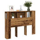 sengegavl m. opbevaring 140x18,5x102,5 cm konstrueret træ antik