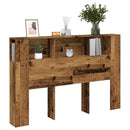 sengegavl m. opbevaring 160x18,5x103,5cm konstrueret træ antikt