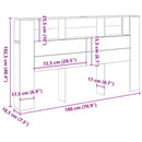sengegavl m.opbevaring 180x18,5x102,5cm konstrueret træ kunsteg