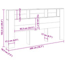 sengegavl med opbevaring 200x18,5x102,5 cm konstrueret træ