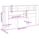 sengegavl med opbevaring 200x18,5x102,5 cm konstrueret træ