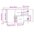 skænk 100x36x60 cm konstrueret træ gammelt træ-look