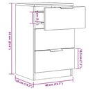 sengeborde 2 stk. 40x36x65 cm konstrueret træ gammelt trælook
