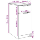 skrivebord 33x50x75 cm konstrueret træ kunsteg