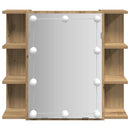 spejlskab med LED-lys 70x16,5x60 cm kunsteg