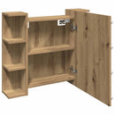 spejlskab med LED-lys 70x16,5x60 cm kunsteg