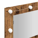 spejlskab med LED-lys 90x31,5x62 cm gammelt træ-look