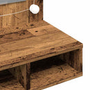 spejlskab med LED-lys 90x31,5x62 cm gammelt træ-look