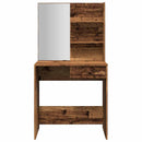 makeupbord med spejl 74,5x40x141 cm gammelt træ-look