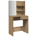 makeupbord med spejl 74,5x40x141 cm kunsteg