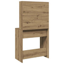 makeupbord med spejl 74,5x40x141 cm kunsteg