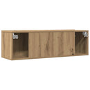 væghængte tv-borde 2 stk. 100x30x30 cm egetræsfarve