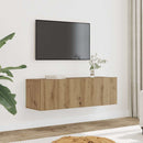 væghængte tv-borde 2 stk. 100x30x30 cm egetræsfarve