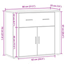 skænk 80x33x70 cm konstrueret træ gammelt træ-look